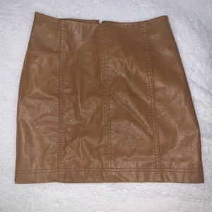 Free People Leather Mini Skirt